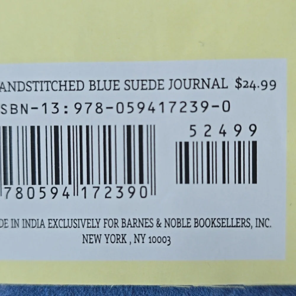 HANDSTITCHED BLUE SUEDE JOURNAL, SIZE 8